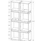 71" White Wood Eight Tier Cube Bookcase