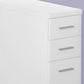 47" White and Silver L Shape Computer Desk With Three Drawers