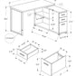 47" White and Silver L Shape Computer Desk With Three Drawers