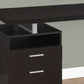 24" Dark Brown and Silver Computer Desk With Two Drawers