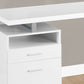 24" Dark Brown and Silver Computer Desk With Two Drawers