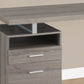 24" Dark Brown and Silver Computer Desk With Two Drawers