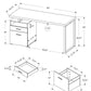 24" Dark Brown and Silver Computer Desk With Two Drawers