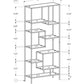 72" Silver Metal And Glass Etagere Bookcase