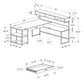 59" Gray and Black L Shape Computer Desk