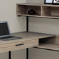 59" Gray and Black L Shape Computer Desk