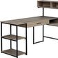 59" Gray and Black L Shape Computer Desk