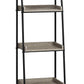 48" Taupe Metal Etagere Bookcase