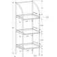 48" Taupe Metal Etagere Bookcase