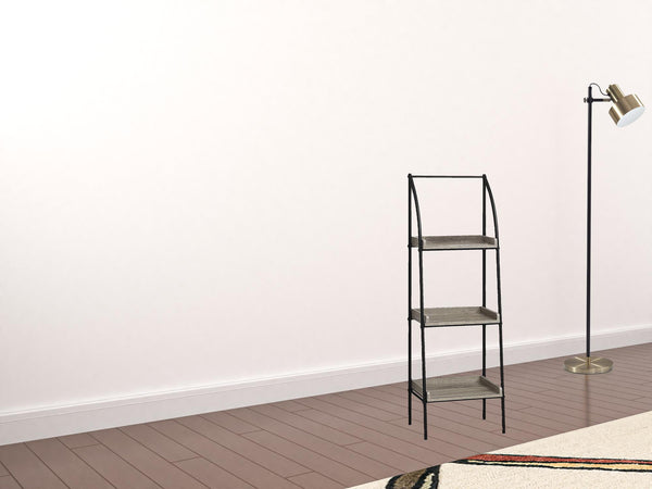 48 Taupe Metal Etagere Bookcase