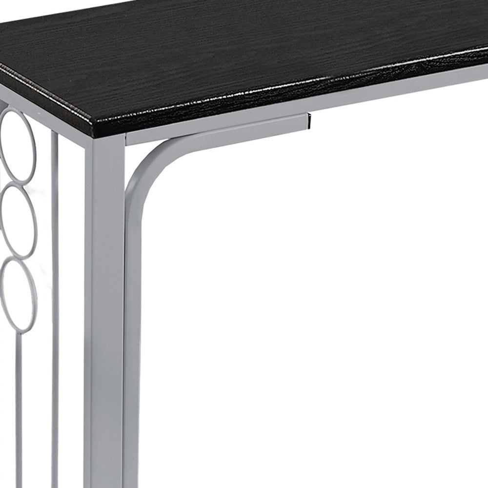 60" Gray And Black End Table