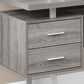 71" Gray and Black L Shape Computer Desk With Three Drawers