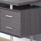 71" Gray and Black L Shape Computer Desk With Three Drawers