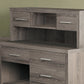 59" Taupe L Shape Computer Desk With Eight Drawers