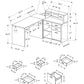59" Taupe L Shape Computer Desk With Eight Drawers