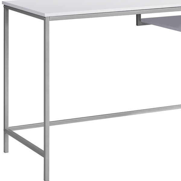 22 White and Silver Computer Desk