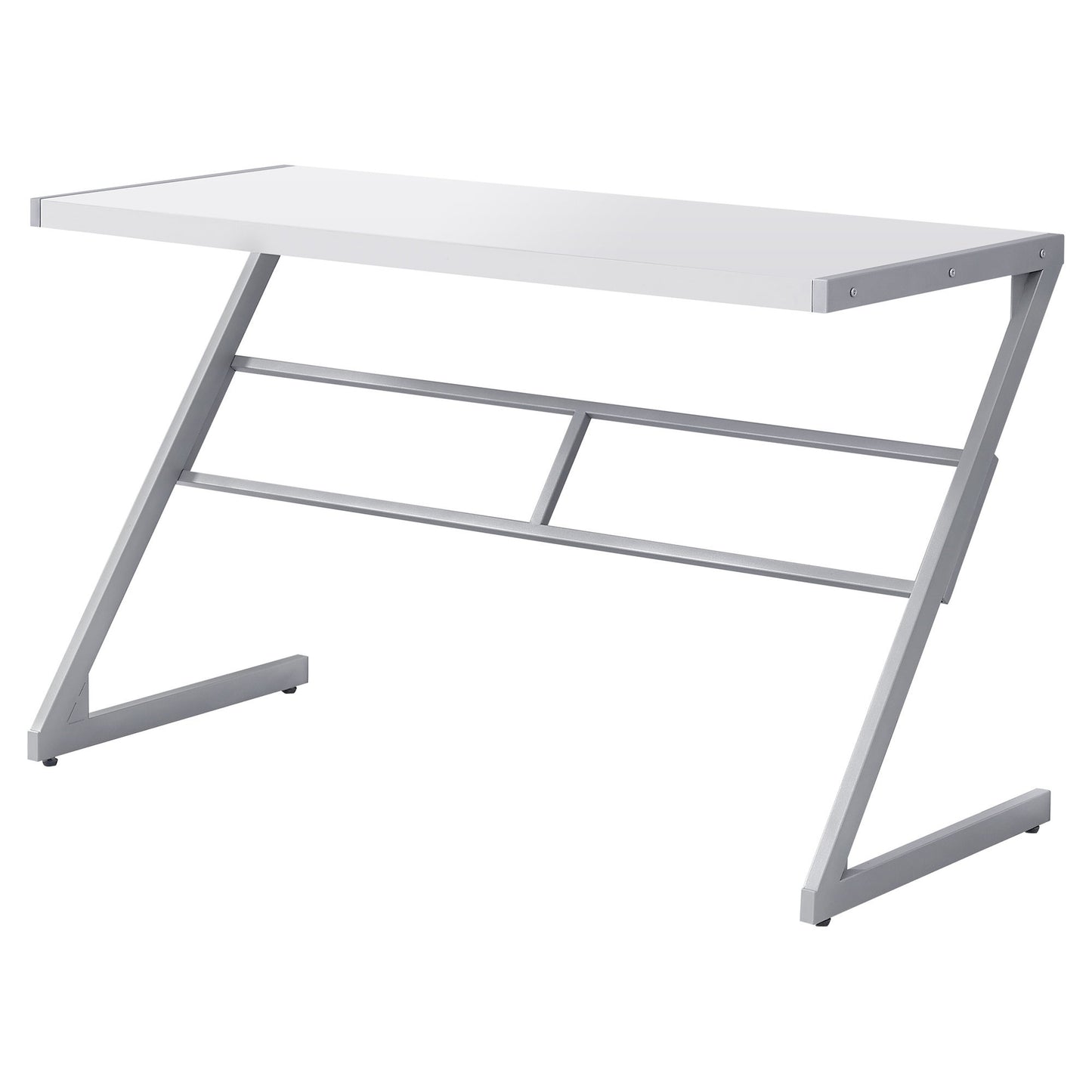 22" White and Silver Computer Desk