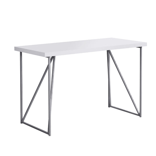 22" White and Silver Computer Desk