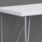 22" White and Silver Computer Desk