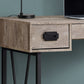 24" Taupe and Black Computer Desk With Three Drawers
