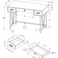 24" Taupe and Black Computer Desk With Three Drawers