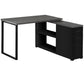 47" White and Silver L Shape Computer Desk With Three Drawers