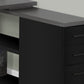 47" White and Silver L Shape Computer Desk With Three Drawers