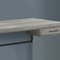 24" Gray and Clear Computer Desk