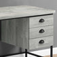 24" Taupe and Black Computer Desk With Three Drawers