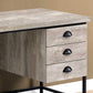 24" Taupe and Black Computer Desk With Three Drawers