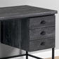24" Taupe and Black Computer Desk With Three Drawers
