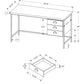 24" Taupe and Black Computer Desk With Three Drawers