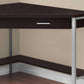 42" Taupe and Silver Corner Computer Desk