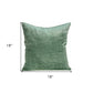 18" X 7" X 18" Transitional Green Solid Pillow Cover With Poly Insert