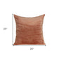 20" X 7" X 20" Transitional Orange Solid Pillow Cover With Poly Insert