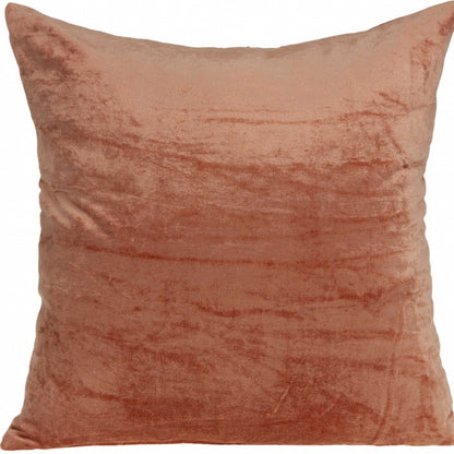 20" X 7" X 20" Transitional Orange Solid Pillow Cover With Poly Insert