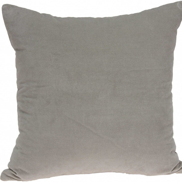 20 X 7 X 20 Transitional Gray Solid Pillow Cover With Poly Insert