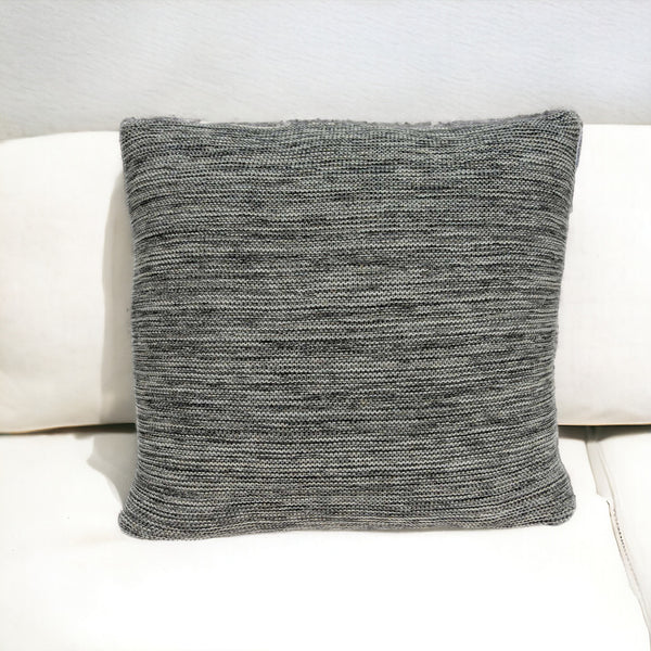 20 Gray Woven Cotton Blend Throw Pillow