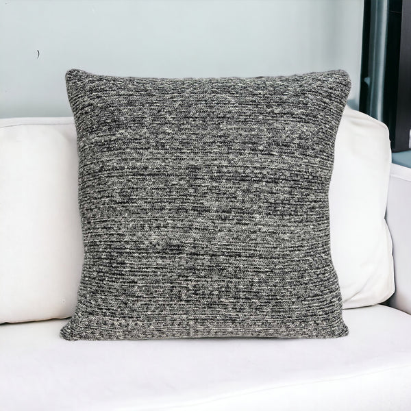 20 Charcoal Woven Cotton Blend Throw Pillow