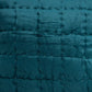 20" X 7" X 20" Transitional Teal Solid Quilted Pillow Cover With Poly Insert