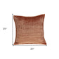 20" X 7" X 20" Transitional Orange Solid Quilted Pillow Cover With Poly Insert