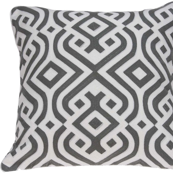 20 X 7 X 20 Gray And White Accent Pillow Cover With Poly Insert