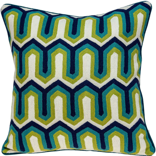 20 X 7 X 20 Handmade Transitional Multicolored Pillow Cover With Poly Insert