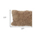 17" Beige Genuine Tibetan Lamb Fur Pillow With Microsuede Backing