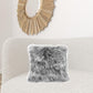 20" Grey Genuine Tibetan Lamb Fur Pillow With Microsuede Backing