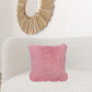 20" Pink Genuine Tibetan Lamb Fur Pillow With Microsuede Backing