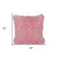 20" Pink Genuine Tibetan Lamb Fur Pillow With Microsuede Backing