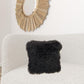 20" Black Genuine Tibetan Lamb Fur Pillow With Microsuede Backing