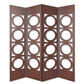 84" X 2" X 84" Brown 4 Panel Wood  Screen