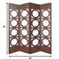 84" X 2" X 84" Brown 4 Panel Wood  Screen